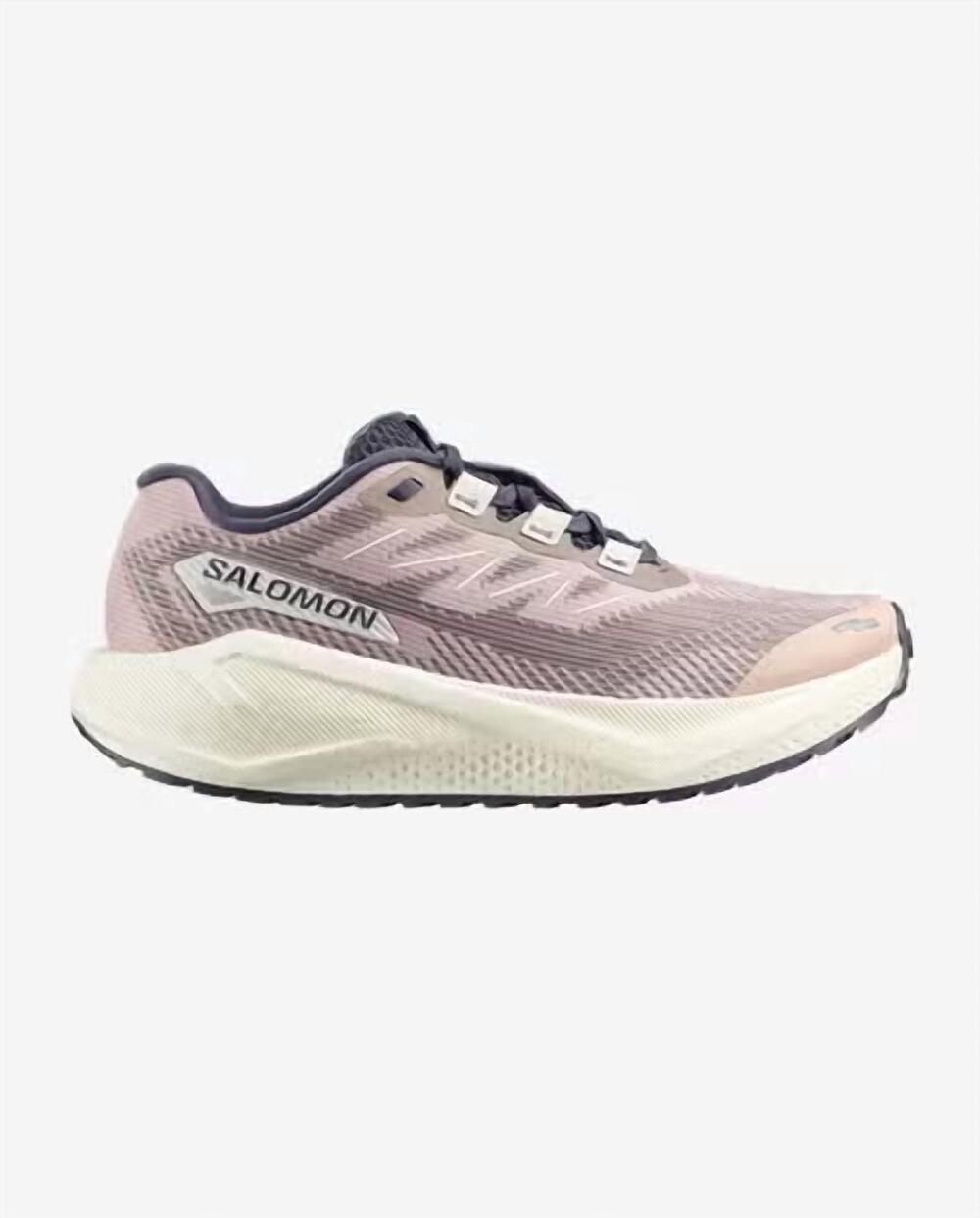 NEW SALOMON women's aero blaze 3 grvl running shoes in shadow gray/vanilla ice